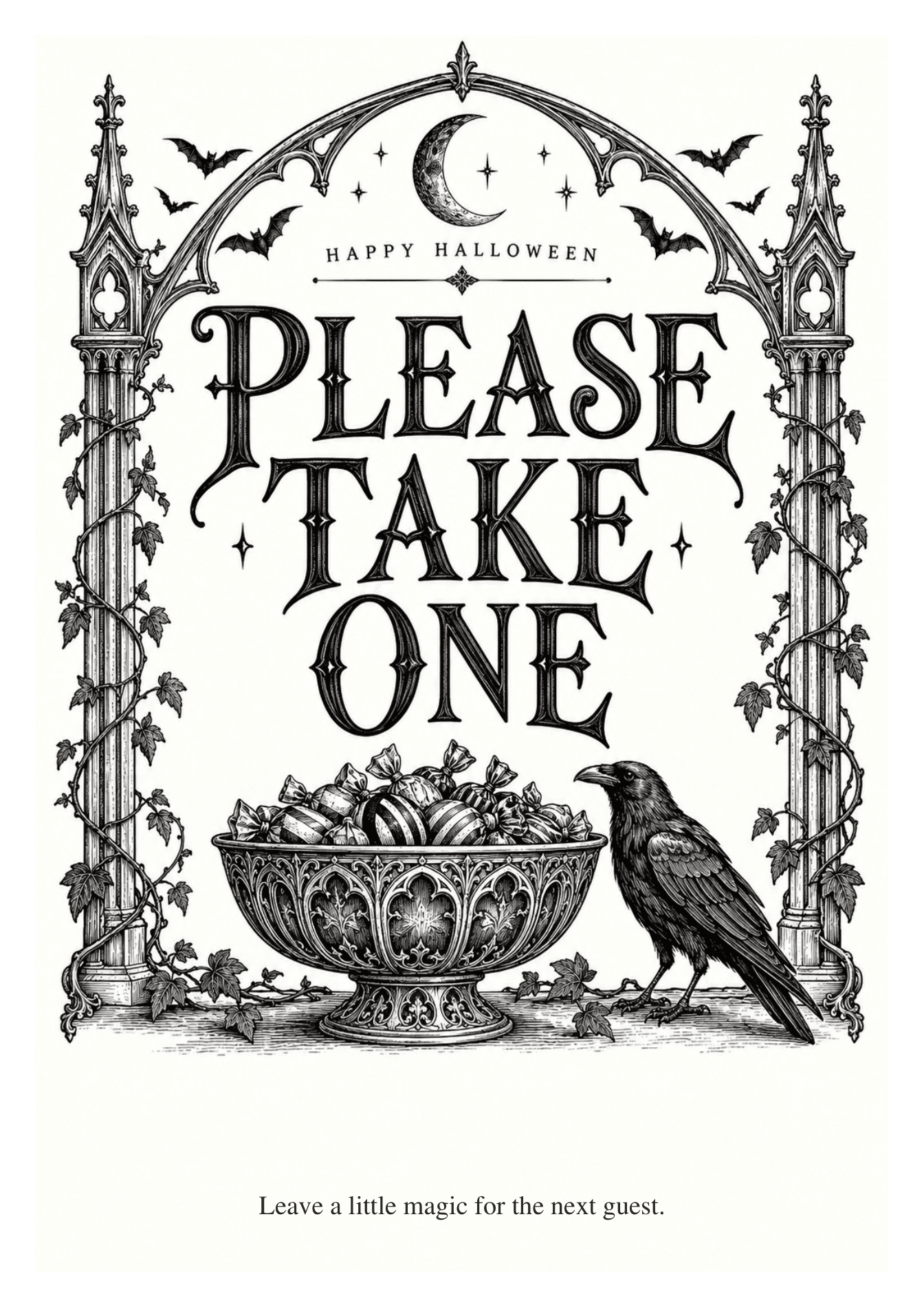 Please Take One 사탕 안내판