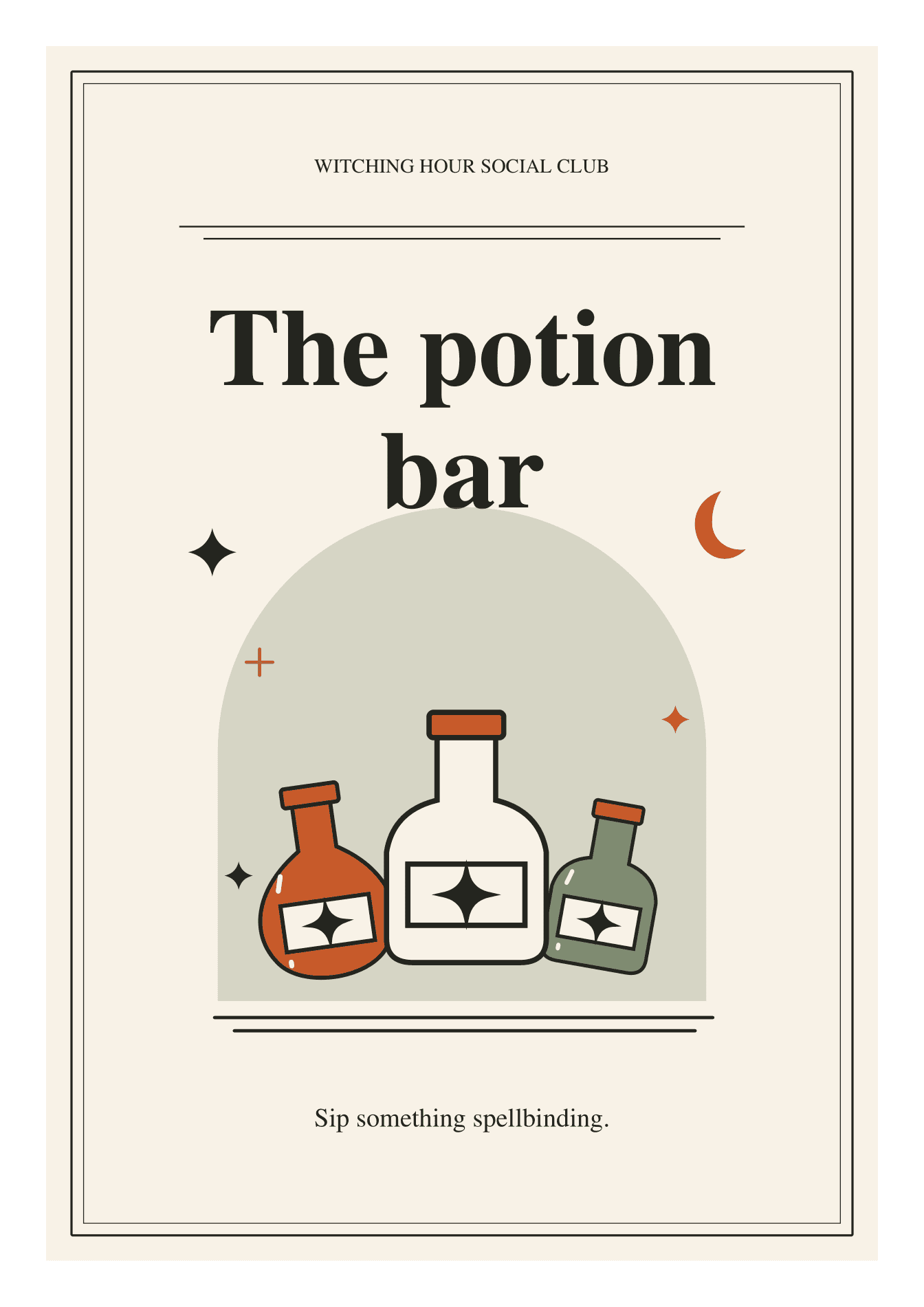The potion bar 음료 안내판