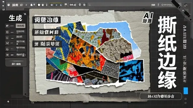 怎么用ai做带有撕纸边缘的拼贴艺术图？