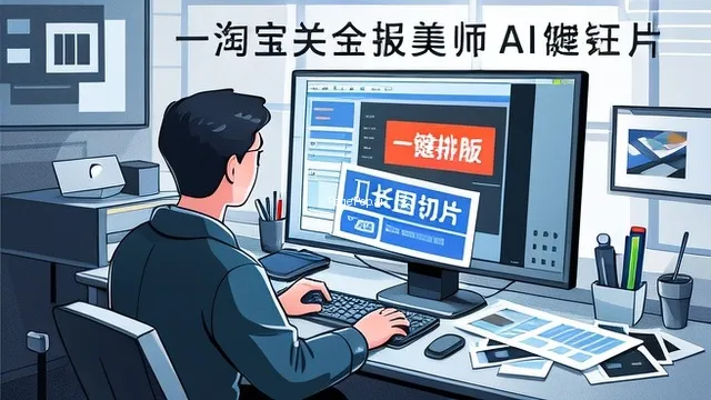 淘宝美工怎么用ai一键排版长图切片?