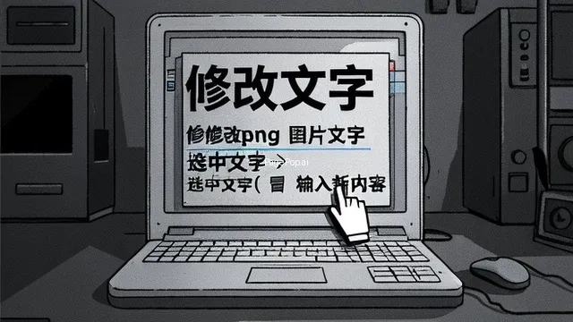 如何修改png图片上的文字？