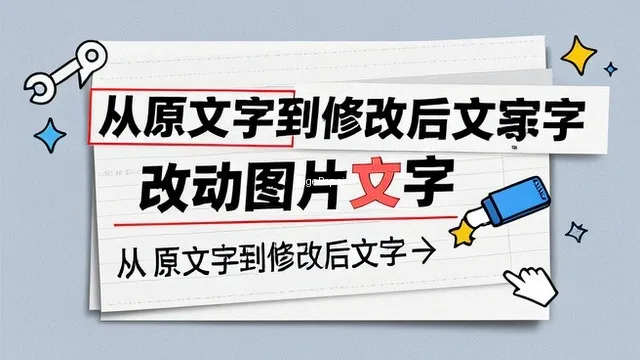 如何改动图片上的文字？